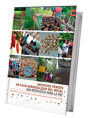 <p><b>Negocios Verdes en Vista Hermosa (Sur del Meta): Una respuesta para la paz</b><br> El proyecto Desarrollo Local Sostenible y Gobernanza para la paz, en su capítulo Amazonia, consolidó la publicación sobre la experiencia de Negocios Verdes en Vistahermosa (Sur del Meta) que relaciona los sistemas productivos, la caracterización predial, el enfoque agroambiental, la gestión de capacidades instaladas e infraestructura para el aprovechamiento de los activos de la biodiversidad y el monitoreo de los acuerdos de conservación a través de la herramienta del MosCal. Un conjunto de saberes, experiencias e innovaciones que el Instituto SINCHI dispuso para las comunidades asociadas en Agrocos y Aspromacarena, dos organizaciones locales decididas y comprometidas con la apuesta por la paz de su región.</p>