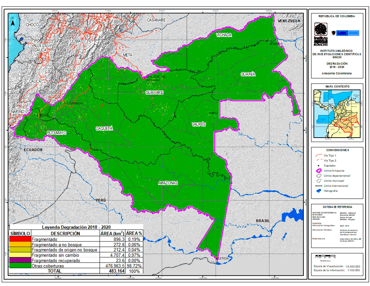 mapa degradacion de bosque