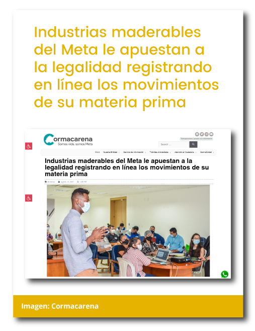 Industrias maderables del meta le apuestan a la legalidad registrando en línea sus movimientos de su materia prima