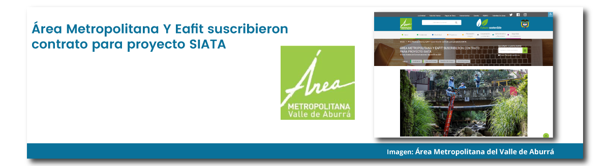 Firma de contrato para el proyecto SIATA